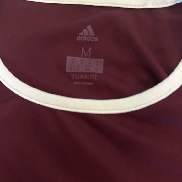 Adidas Men's Burgundy and White Climalite Tee - Picture 3 of 3
